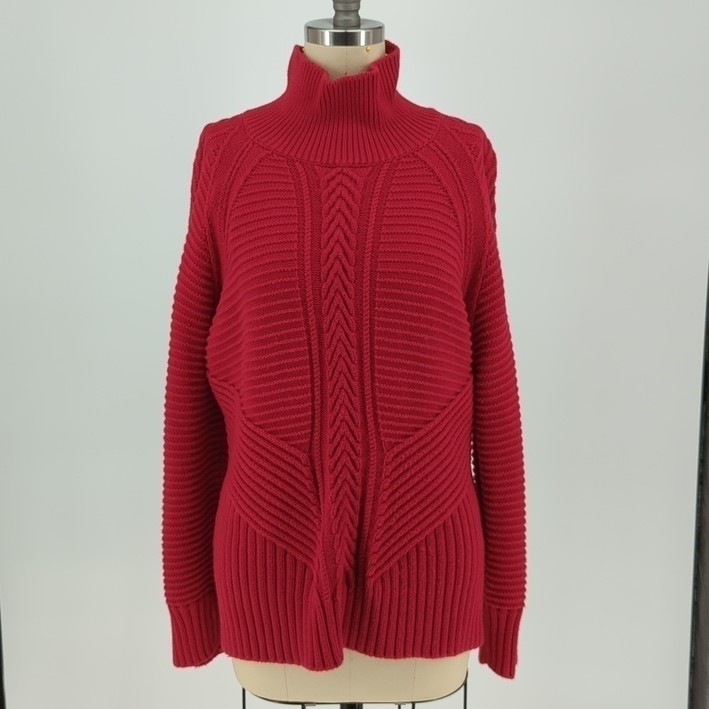 Banana Republic Chunky Turtleneck Sweater Red M fall cabincore preppy heritage
